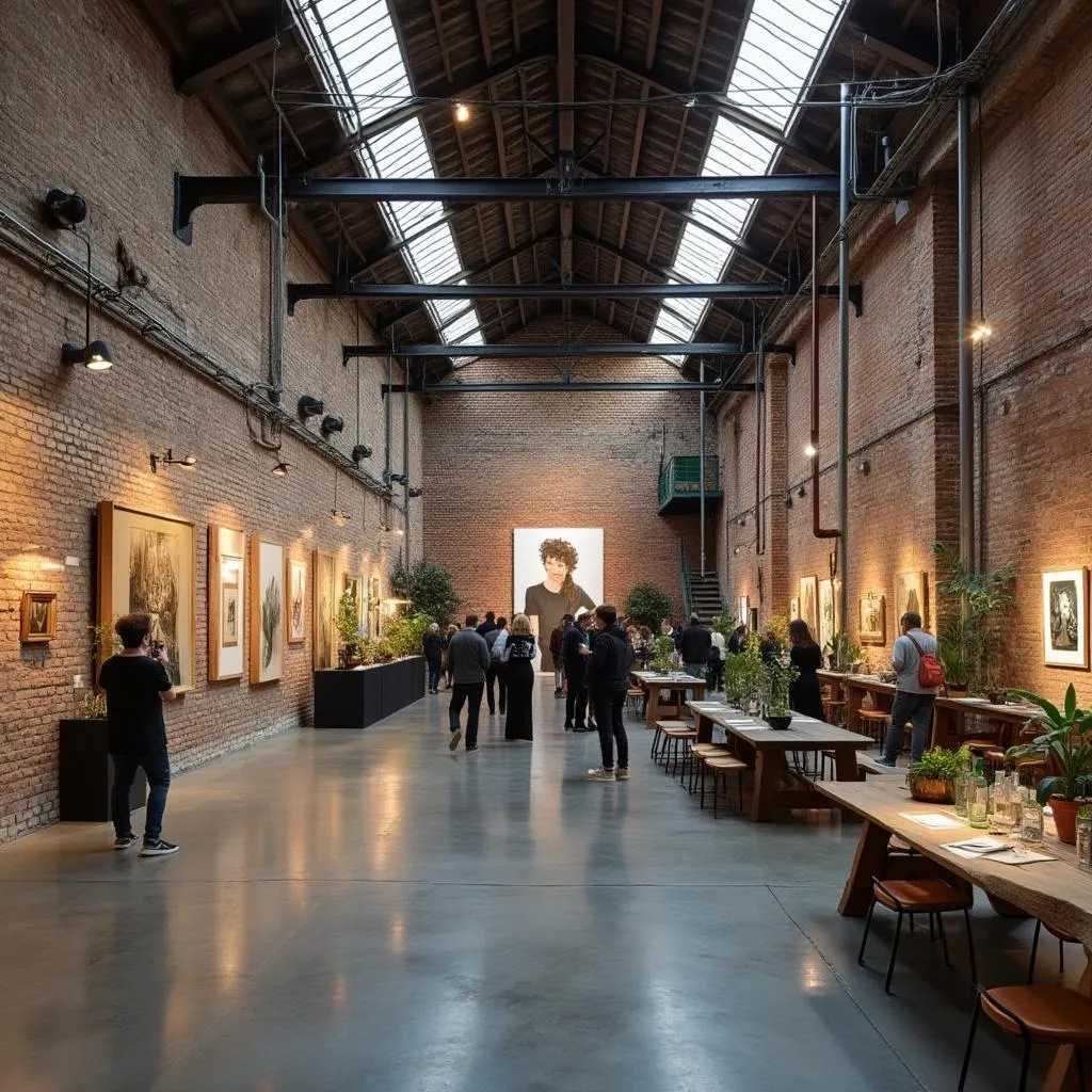 Vecchia fabbrica trasformata in spazio culturale