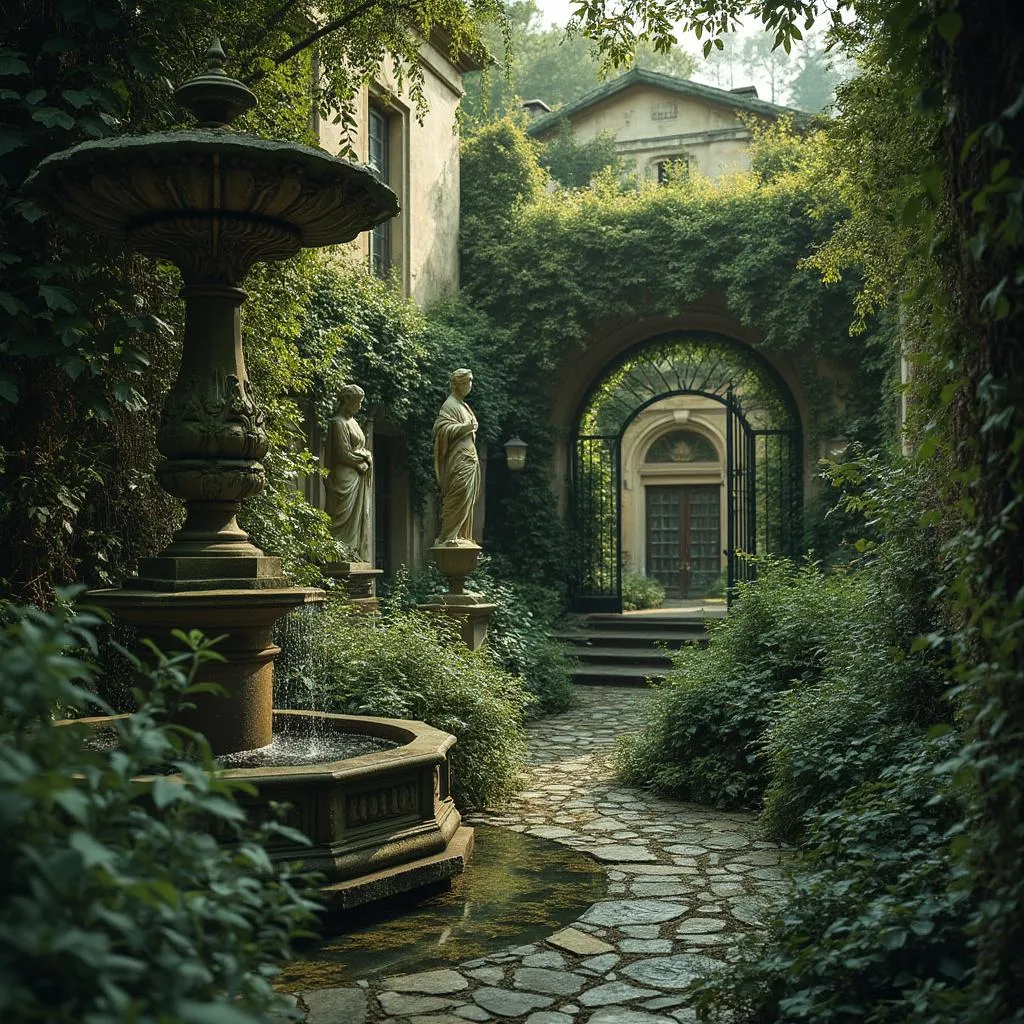 Giardino segreto di una villa patrizia